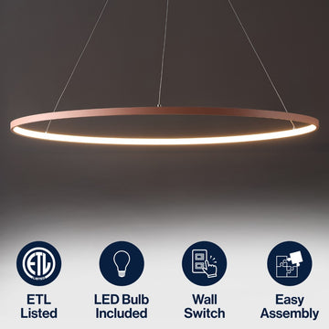 Brice Modern Contemporary Iron Integrated LED Pendant